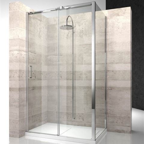 Glas-Duschkabine - GLISS : DN+DG - VISMARAVETRO - mit Schiebetür / für Eckeinbau / Transparentglas