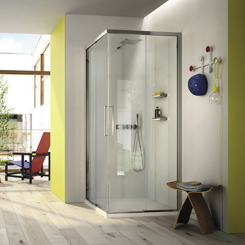 Glas-Duschkabine - SERIE 7000 : ZA+ZA - VISMARAVETRO - mit Schiebetür / für Eckeinbau / Transparentglas