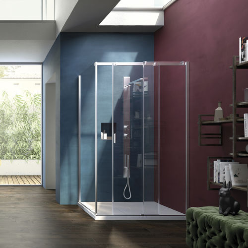 Glas-Duschkabine - SERIE 8000 : CQ+CF  - VISMARAVETRO - mit Schiebetür / für Eckeinbau / Transparentglas