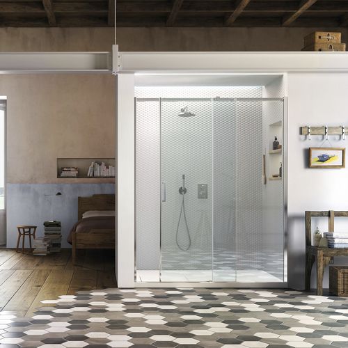 Glas-Duschkabine - GLISS : DN - VISMARAVETRO - mit Schiebetür / für Nischen / Transparentglas
