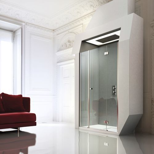 Glas-Duschkabine - SINTESI : SM  - VISMARAVETRO - mit Pendeltür / für Nischen / Transparentglas