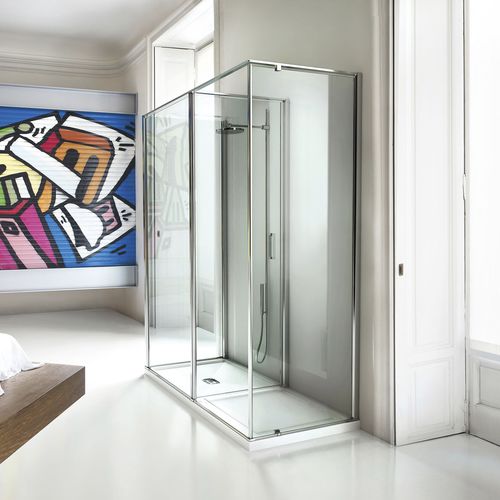 Glas-Duschkabine - LINEA : IN 3  - VISMARAVETRO - mit Pendeltür / rechteckig / Transparentglas