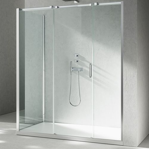 Glas-Duschkabine - GLISS : D3+DG - VISMARAVETRO - Aluminiumguss / mit Schiebetür / für Eckeinbau