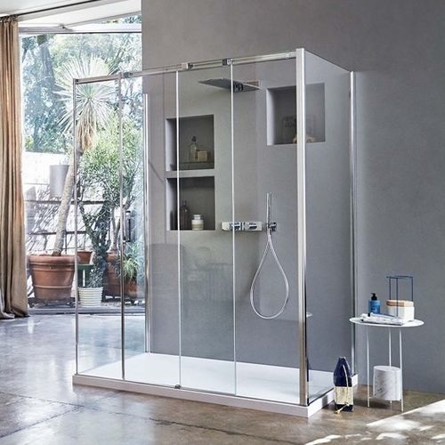Glas-Duschkabine - GLISS : DF+DQ+DG - VISMARAVETRO - Aluminiumguss / mit Schiebetür / rechteckig