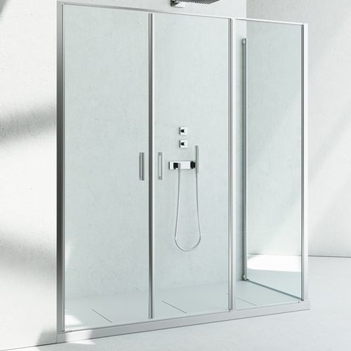 Glas-Duschkabine - LINEA : L3+LG - VISMARAVETRO - mit Pendeltür / für Eckeinbau / für Privatgebrauch