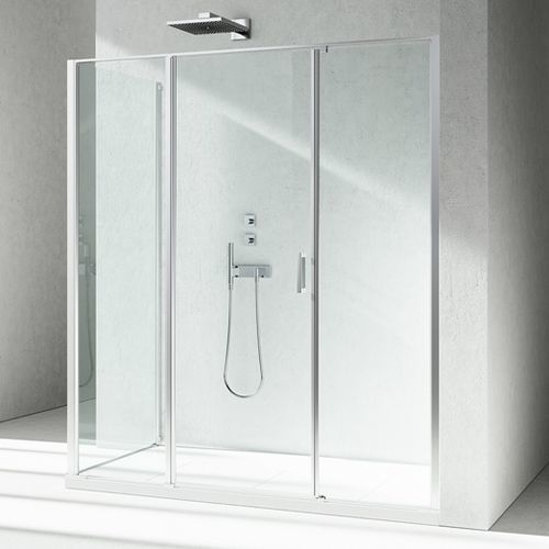 Glas-Duschkabine - LINEA : LM+LG - VISMARAVETRO - mit Pendeltür / für Eckeinbau / für Privatgebrauch