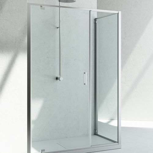 Glas-Duschkabine - JUNIOR : G2+GF  - VISMARAVETRO - mit Pendeltür / stationär / für Eckeinbau