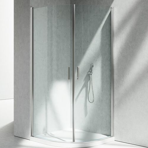 Glas-Duschkabine - LINEA : LT 90  - VISMARAVETRO - mit Pendeltür / für Eckeinbau / für Privatgebrauch