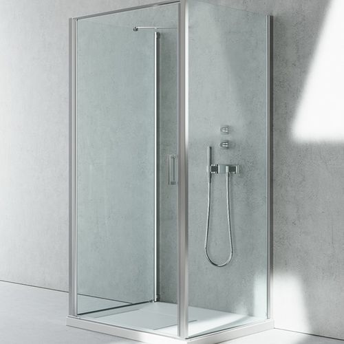Glas-Duschkabine - LINEA : LG+LN+LG  - VISMARAVETRO - mit Pendeltür / rechteckig / für Privatgebrauch