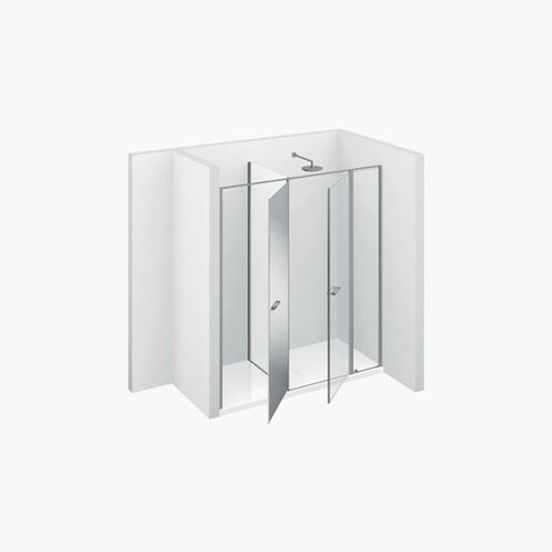 Multifunktions-Duschkabine - TWIN : T21 - VISMARAVETRO - Hartglas / lackiertes Glas / mit Flügeltür