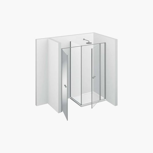 Multifunktions-Duschkabine - TWIN : W41 - VISMARAVETRO - Hartglas / lackiertes Glas / mit Flügeltür