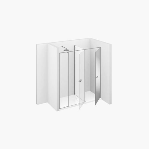 Glas-Duschkabine - TWIN : T20  - VISMARAVETRO - mit Pendeltür / für Nischen / Transparentglas