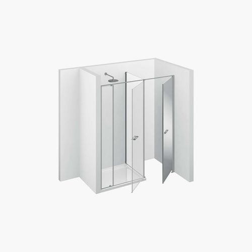 Glas-Duschkabine - TWIN : T40  - VISMARAVETRO - mit Pendeltür / für Nischen / Transparentglas