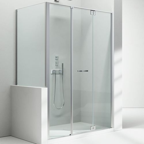 Glas-Duschkabine - REPLAY : RM+RV - VISMARAVETRO - mit Falttür / für Eckeinbau / Transparentglas