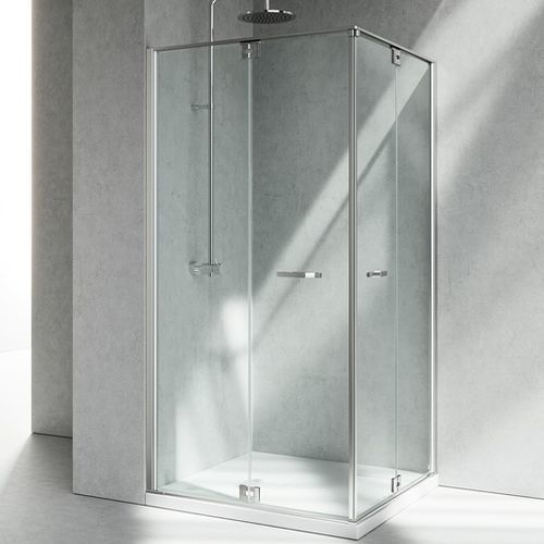 Glas-Duschkabine - REPLAY : RA+RA  - VISMARAVETRO - mit Falttür / für Eckeinbau / Transparentglas
