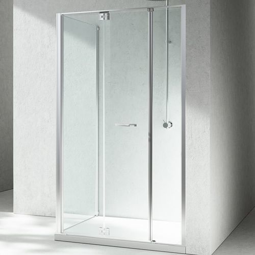Glas-Duschkabine - REPLAY : RM+RG  - VISMARAVETRO - mit Falttür / rechteckig / Transparentglas