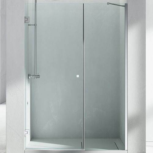 Festinstallierte Duschwand - SERIE F : H2 - VISMARAVETRO - schwenkbar / für Nischen / Hartglas