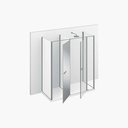 Multifunktions-Duschkabine - TWIN : T23 - VISMARAVETRO - Hartglas / lackiertes Glas / mit Flügeltür