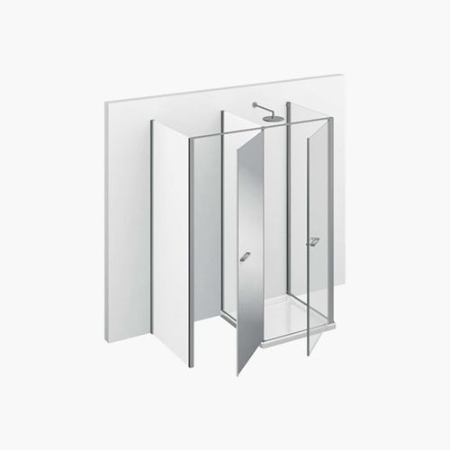 Multifunktions-Duschkabine - TWIN : T33  - VISMARAVETRO - Hartglas / lackiertes Glas / mit Flügeltür