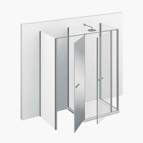 Multifunktions-Duschkabine - TWIN : T43 - VISMARAVETRO - Hartglas / lackiertes Glas / mit Flügeltür