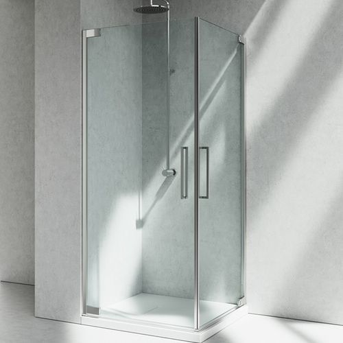 Glas-Duschkabine - FLARE 2.0 : FA+FA - VISMARAVETRO - mit Flügeltür / für Eckeinbau / Transparentglas
