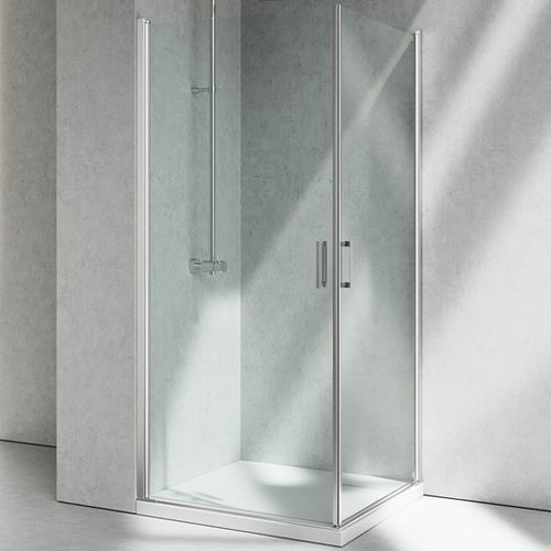 Glas-Duschkabine - LINEA : LA+LA - VISMARAVETRO - mit Pendeltür / für Eckeinbau / Transparentglas