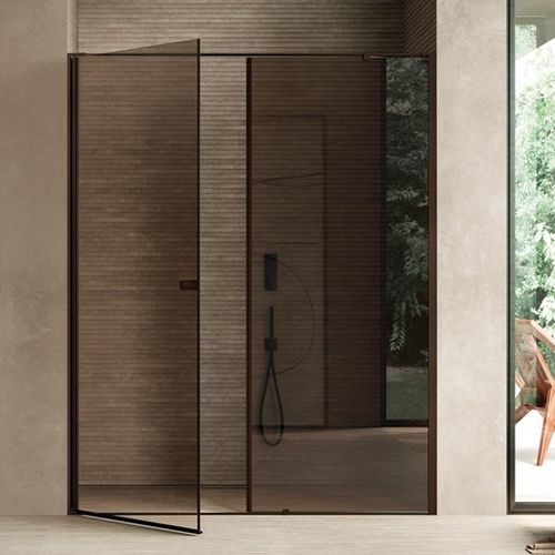 Glas-Duschkabine - K2  - VISMARAVETRO - mit Pendeltür / für Nischen / Rauchglas