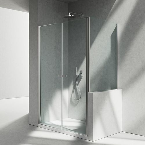 Glas-Duschkabine - KB+KP - VISMARAVETRO - Aluminium / mit Flügeltür / rechteckig