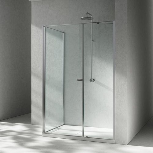Glas-Duschkabine - K2+KG  - VISMARAVETRO - Aluminium / mit Pendeltür / stationär