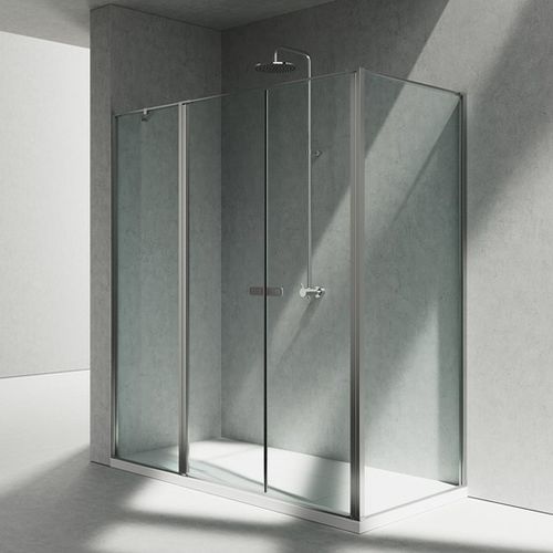 Glas-Duschkabine - K3+KC - VISMARAVETRO - Aluminium / mit Flügeltür / stationär