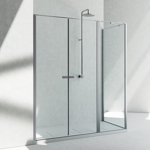 Glas-Duschkabine - K3+KG  - VISMARAVETRO - Aluminium / mit Flügeltür / stationär