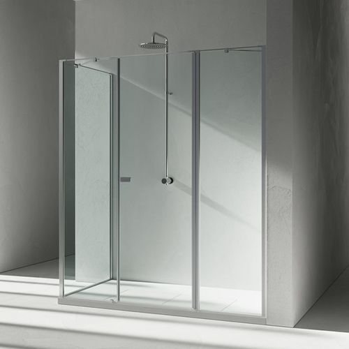 Glas-Duschkabine - KM+KG  - VISMARAVETRO - Aluminium / mit Pendeltür / stationär