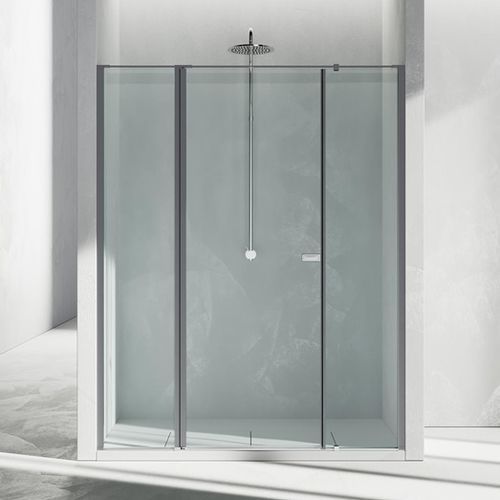 Glas-Duschkabine - KM - VISMARAVETRO - Aluminium / mit Pendeltür / stationär