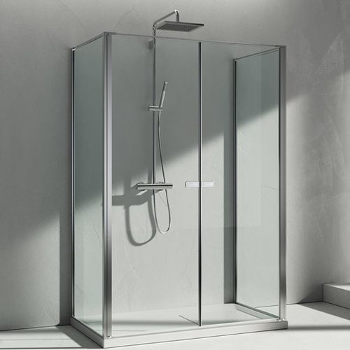 Glas-Duschkabine - KC+KB+KC  - VISMARAVETRO - Aluminium / mit Flügeltür / rechteckig