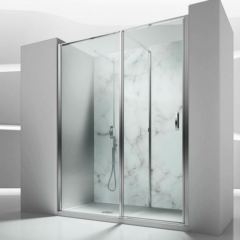 Glas-Duschkabine - LINEA : IN 1  - VISMARAVETRO - mit Pendeltür / für Nischen / Transparentglas