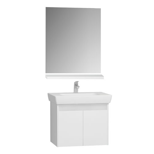 Wandhängender Waschtisch-Unterschrank - 58901 - VitrA - MDF / Teakholz / melaminbeschichtet