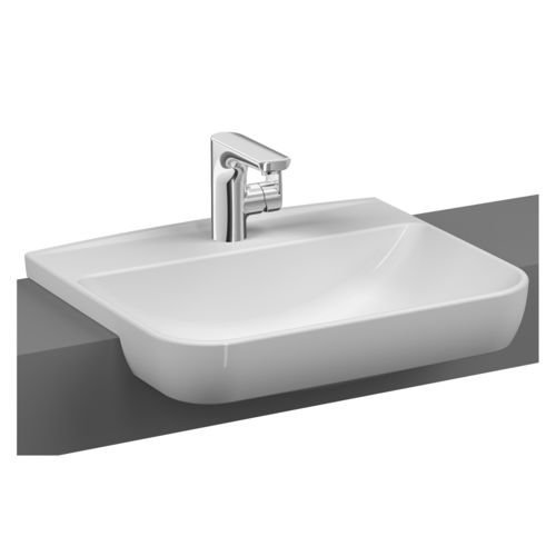 Halbeinbauwaschbecken - 5637B003-0001 - VitrA - Keramik / rechteckig / modern