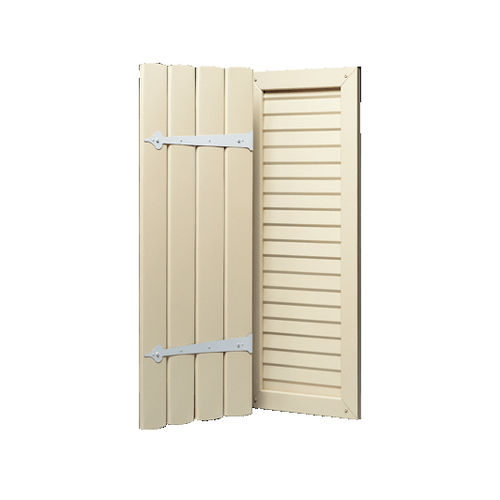 Einflügeliger Fensterladen - KAYCAN - Lamellen / Aluminium / Holzoptik
