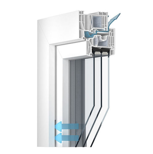 PVC-U-Fensterprofil - 88 REGEL-AIR - KÖMMERLING - isolierend / recycelbar