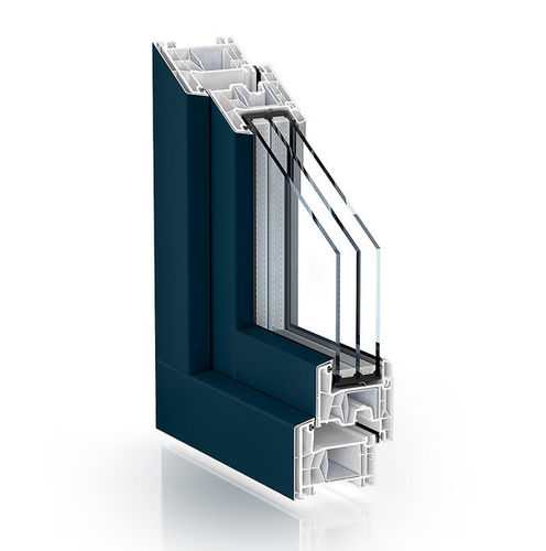 Aluminium-Fensterprofil - 76 DOUBLE SEAL ALUCLIP - KÖMMERLING - PVC / PVC-U / wärmeisoliert