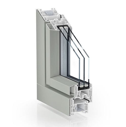 Aluminium-Fensterprofil - 76 DOUBLE SEAL ALUCLIP PRO - KÖMMERLING - PVC / PVC-U / wärmeisoliert