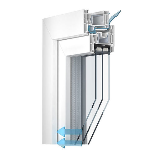 PVC-Fensterprofil - 76 DOUBLE SEAL REGEL-AIR 76 - KÖMMERLING - PVC-U / Akustik / wärmeisoliert