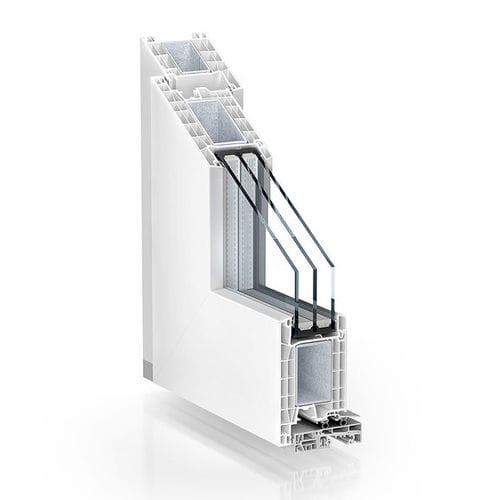 PVC-Türprofil - 76 RESIDENTIAL DOOR OUTWARD OPENING - KÖMMERLING - Stahl / Sicherheit / mit Wärmedämmung