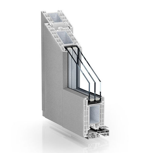 PVC-Türprofil - 76 RESIDENTIAL DOOR ALUCLIP OUTWARD OPENING - KÖMMERLING - Aluminium / Sicherheit / mit Wärmedämmung