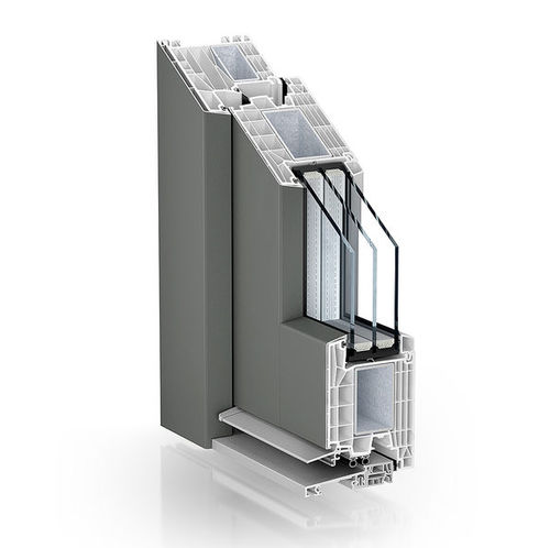 Aluminium-Türprofil - 88 ALUCLIP INWARD OPENING - KÖMMERLING - PVC-U / recycelbar