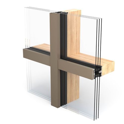 Vorhangfassade / freitragende Struktur - WICTEC 50 A - WICONA - aus Aluminium und Glas / aus Holz / Akustik