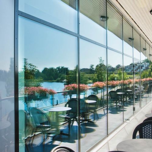 Vorhangfassade / freitragende Struktur - VEC - WICTEC 50 - WICONA - aus Aluminium und Glas / Isolierglasplatten / Akustik