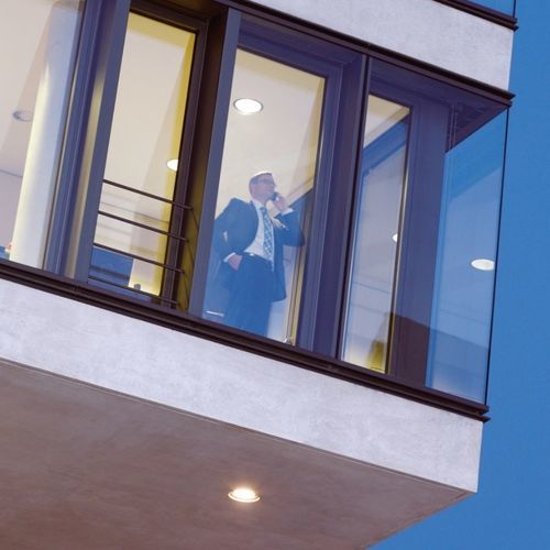 Kugelsichere Vorhangfassade - WICTEC 50 - WICONA - freitragende Struktur / aus Aluminium und Glas / Akustik