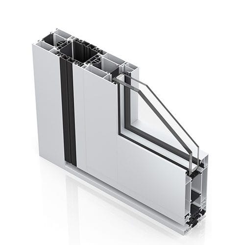 Berührungssichere-Tür - WICSTYLE 65 & 75 NG  - WICONA - zur Außenaufstellung / Aluminium / einflügelig