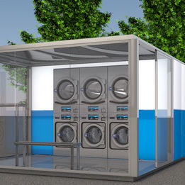 Waschmaschine mit Frontöffnung - BLUEWASHBOX CABINET - Danube - Einbau / Industrie / Trocknung